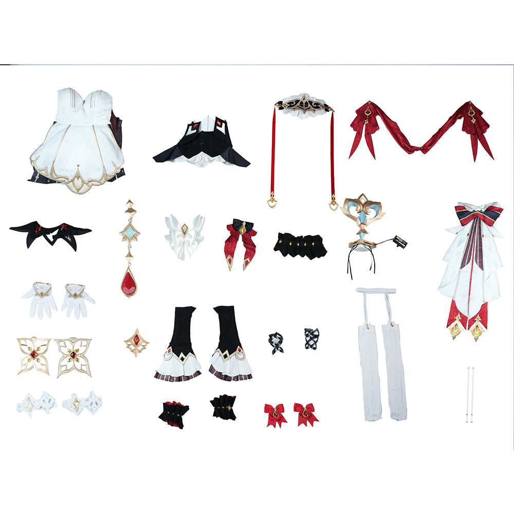 Genshin Impact Sandrone Cosplay Costume - Fatui Harbinger The Marionette Outfit Full Set with Accessories