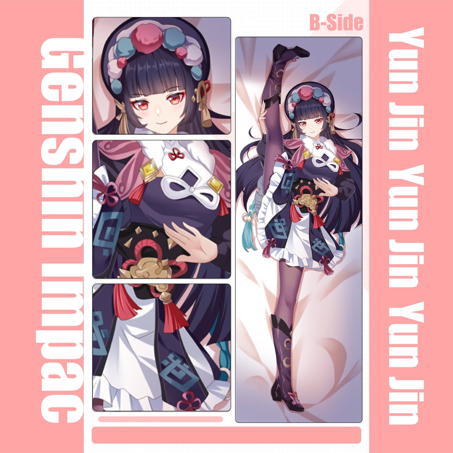 Genshin Impact-YunJin-Dakimakura Anime Hugging Body Pillow Cover Case