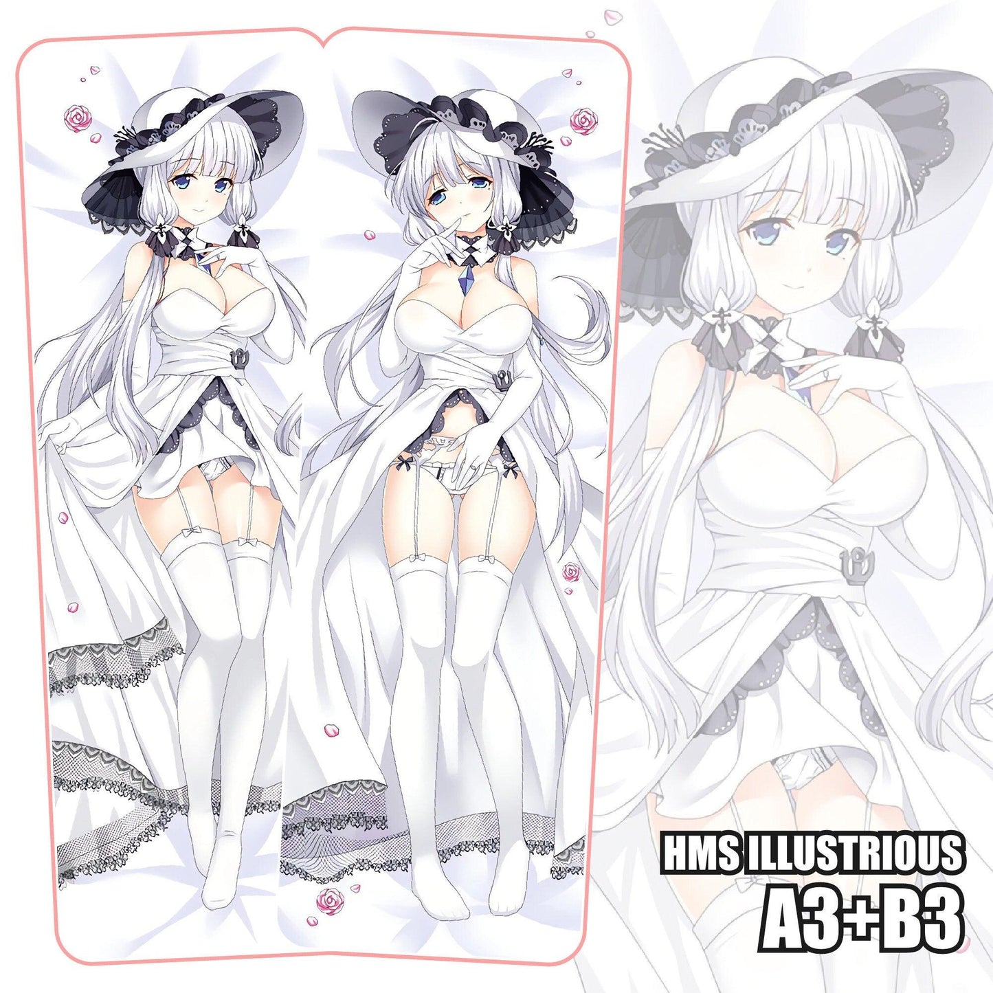 Azur Lane-ILLUSTRIOUS-Dakimakura Anime Hugging Body Kissenbezug, Special Edition Geschenk