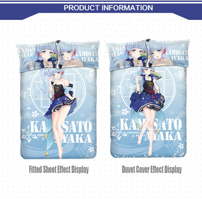 Kamisato Ayaka Anime Velvet Bedding set (4-piece)