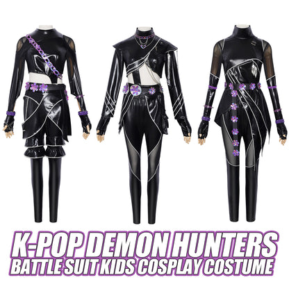 K-pop Demon Hunters Battle Suit Kids Cosplay Costume | Upgraded version