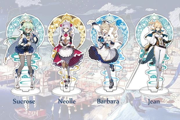 Genshin Impact Acrylic Charms Standee Figure Stand\ Zhongli,Xiao,Barbara,Aether,Lumine\Action Figures\Buy Two Get One Free!