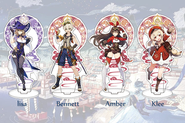 Genshin Impact Acrylic Charms Standee Figure Stand\ Zhongli,Xiao,Barbara,Aether,Lumine\Action Figures\Buy Two Get One Free!