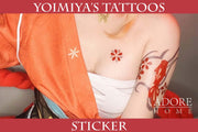 Yoimiya Cosplay Tattoo Sticker,Temporary Tattoo,Fake Body Art Sticker Waterproof