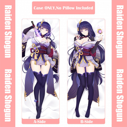 Genshin Impact-Raiden Shogun-Dakimakura Anime Hugging Body Pillow Cover Case