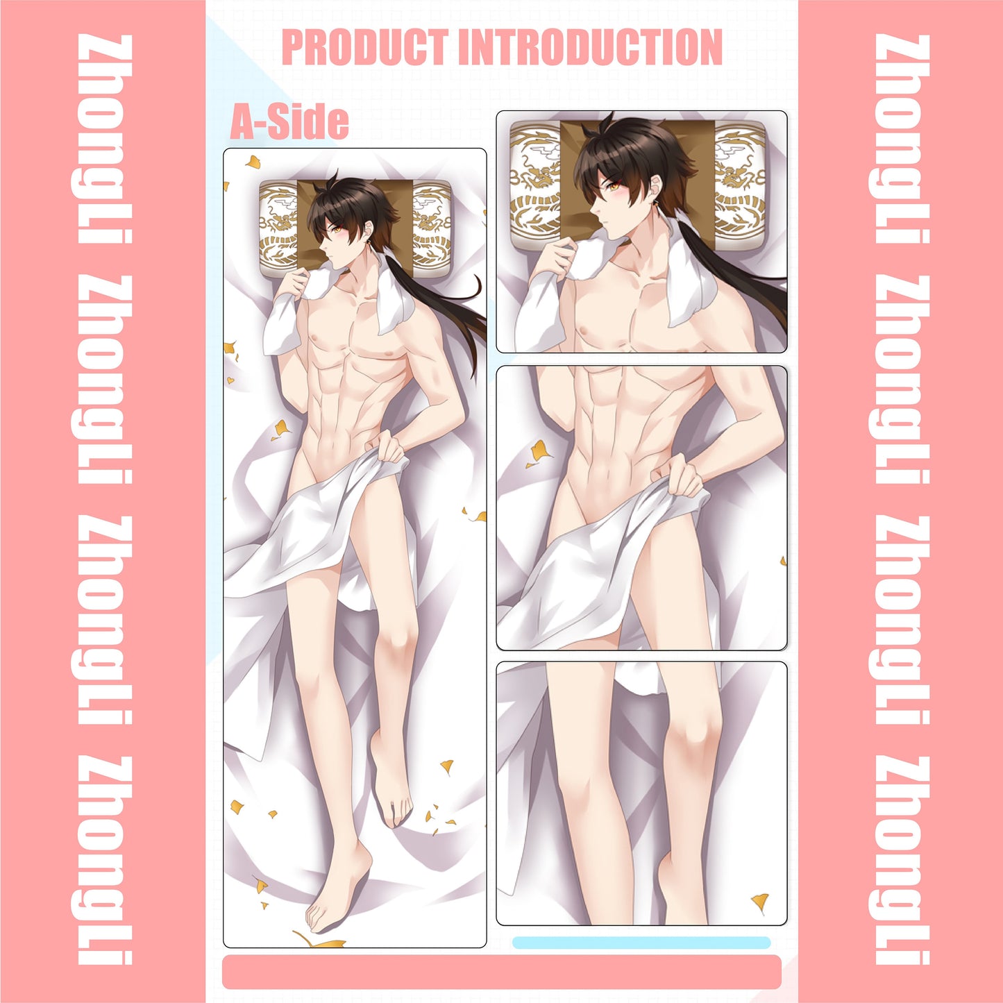Genshin Impact-“Hot”Zhongli-Dakimakura Anime Hugging Body Pillow Cover Case