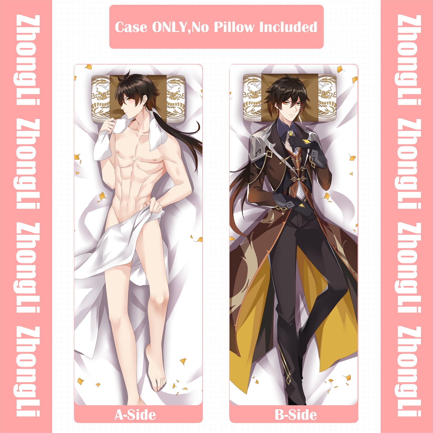 Genshin Impact-“Hot”Zhongli-Dakimakura Anime Hugging Body Pillow Cover Case