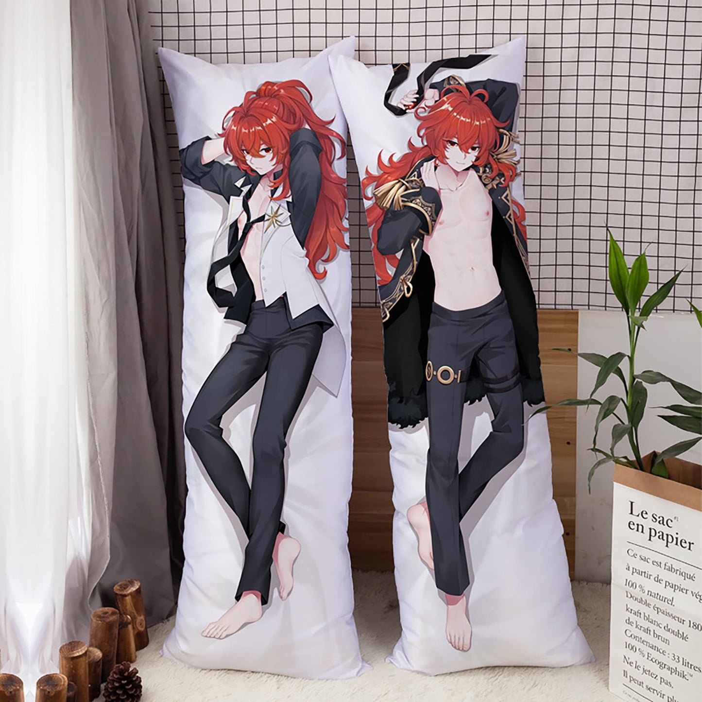 Genshin Impact-“Hot” Diluc-Dakimakura Anime Hugging Body Pillow Cover Case