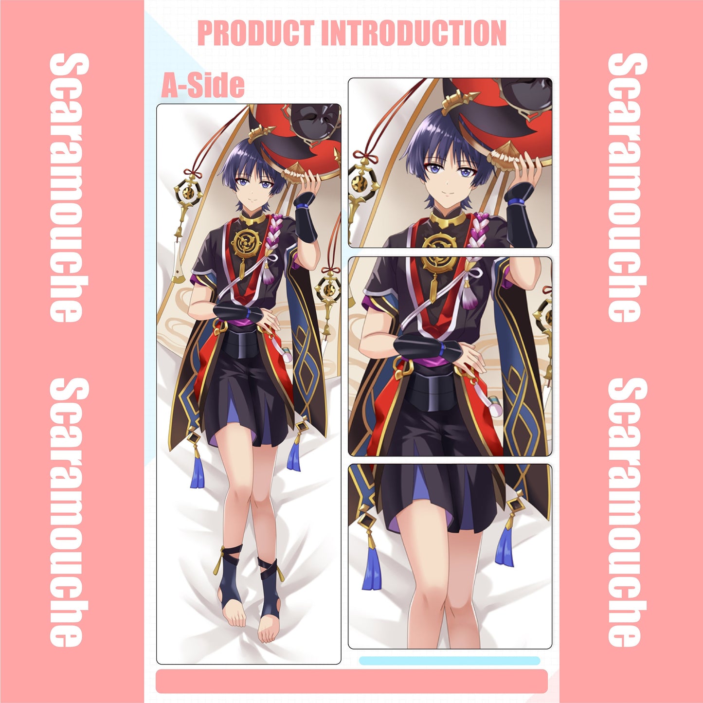 Genshin Impact-Scaramouche-Dakimakura Anime Hugging Body Pillow Cover Case