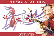 Yoimiya Cosplay Tattoo Sticker,Temporary Tattoo,Fake Body Art Sticker Waterproof