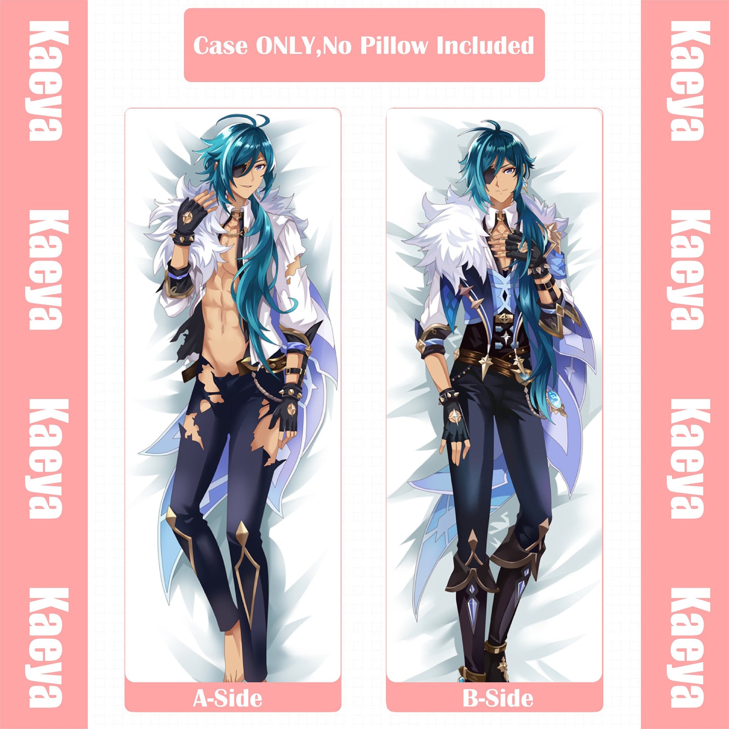 Genshin Impact Kaeya Körperkissenbezug/Kaeya Dakimakura Hülle/Körperkissenbezug Genshin Impact Premium Dakimakura
