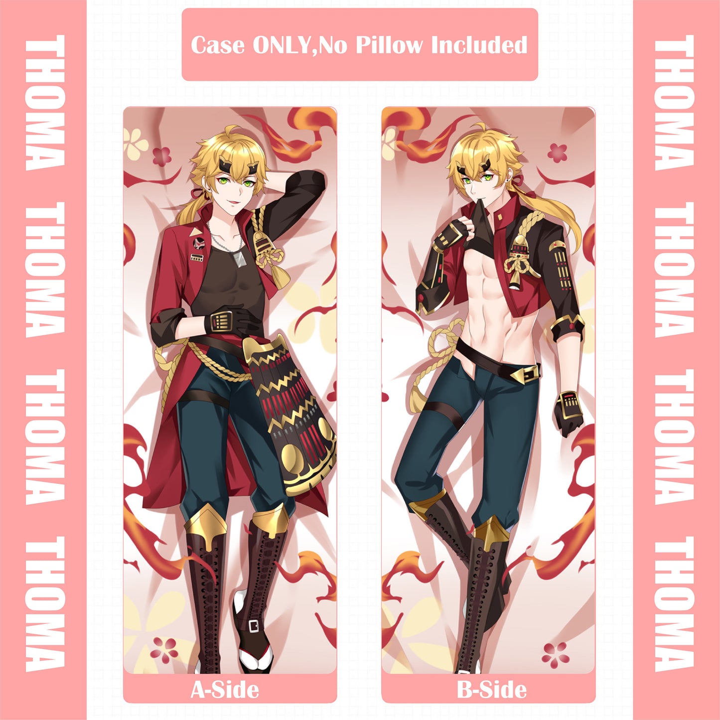 Genshin Impact-Thoma-Dakimakura Anime Hugging Body Pillow Cover Case
