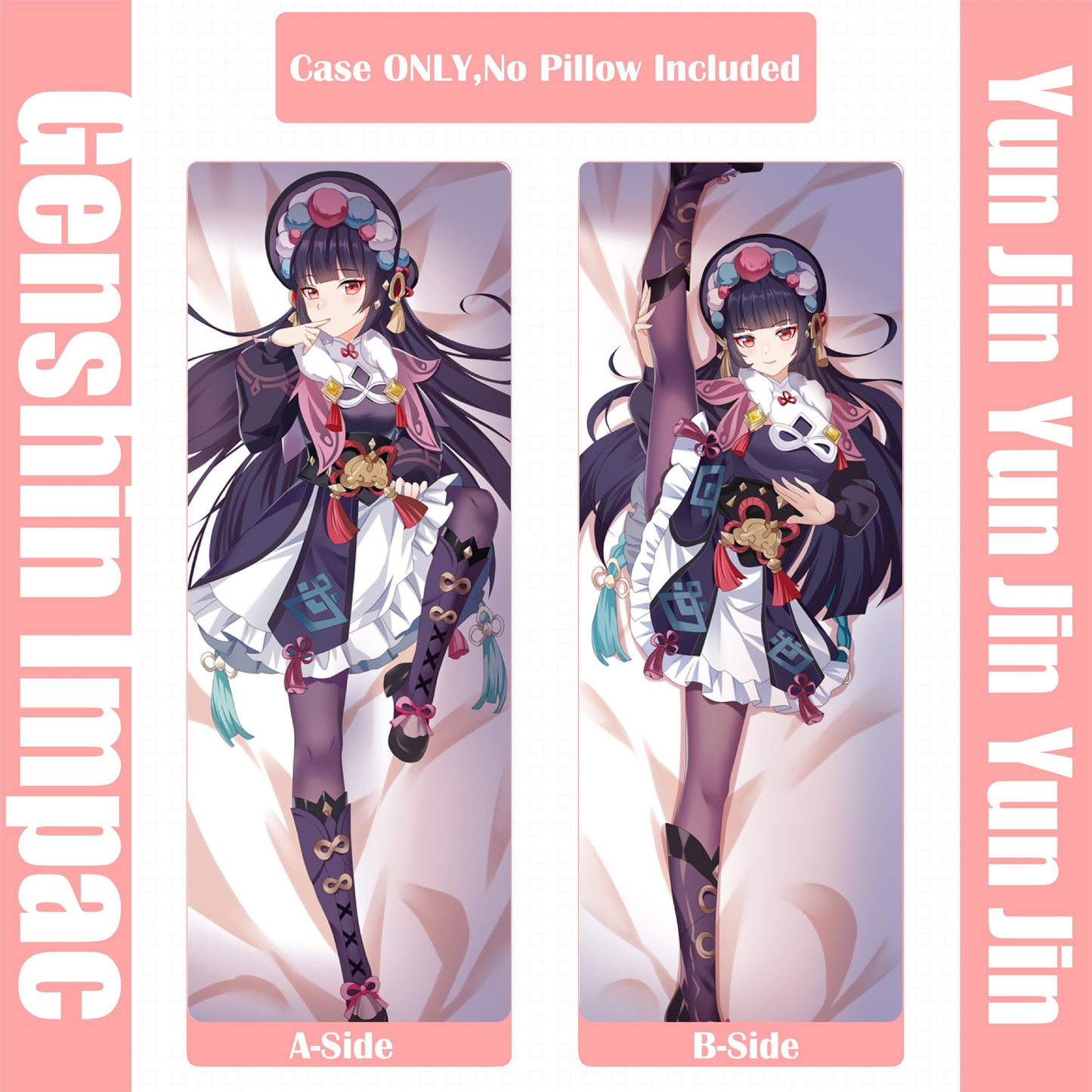 Genshin Impact-YunJin-Dakimakura Anime Hugging Body Pillow Cover Case
