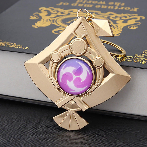 Yae Miko Vision Keychains, Liyue Visions Holographic Charm,Luminous Keychains