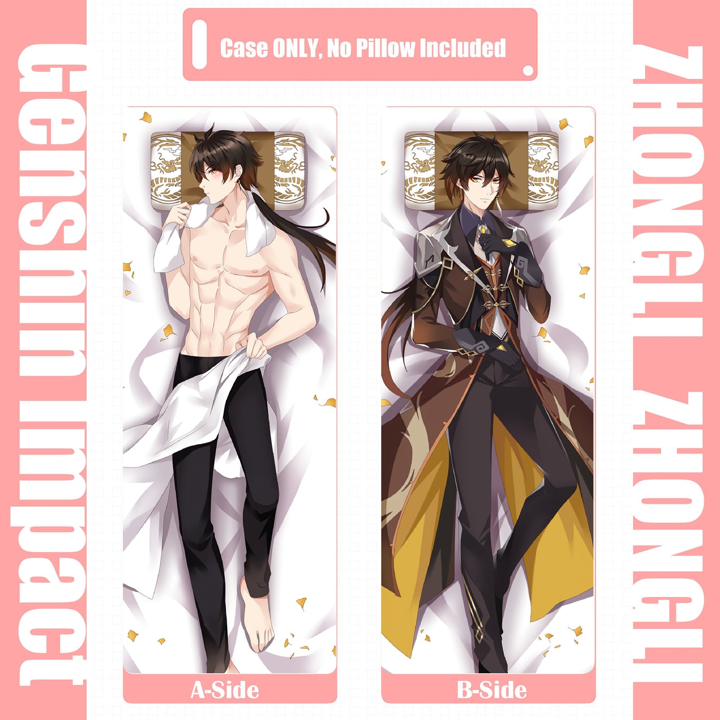 Genshin Impact-“Hot”Zhongli-Dakimakura Anime Hugging Body Pillow Cover Case