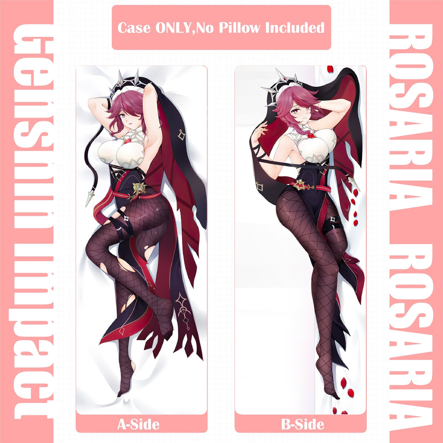 Genshin Impact-Rosaria-Dakimakura Anime Hugging Body Pillow Cover Case