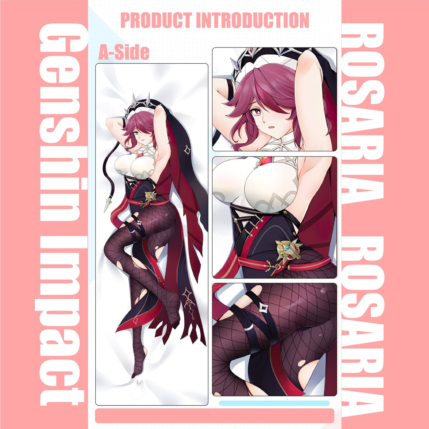 Genshin Impact-Rosaria-Dakimakura Anime Hugging Body Pillow Cover Case