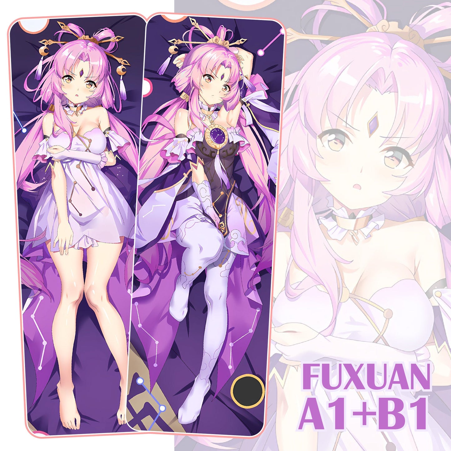Honkai Star Rail-Fuxuan-Dakimakura Anime Hugging Body Pillow Cover Case,Pillow Cover Gift