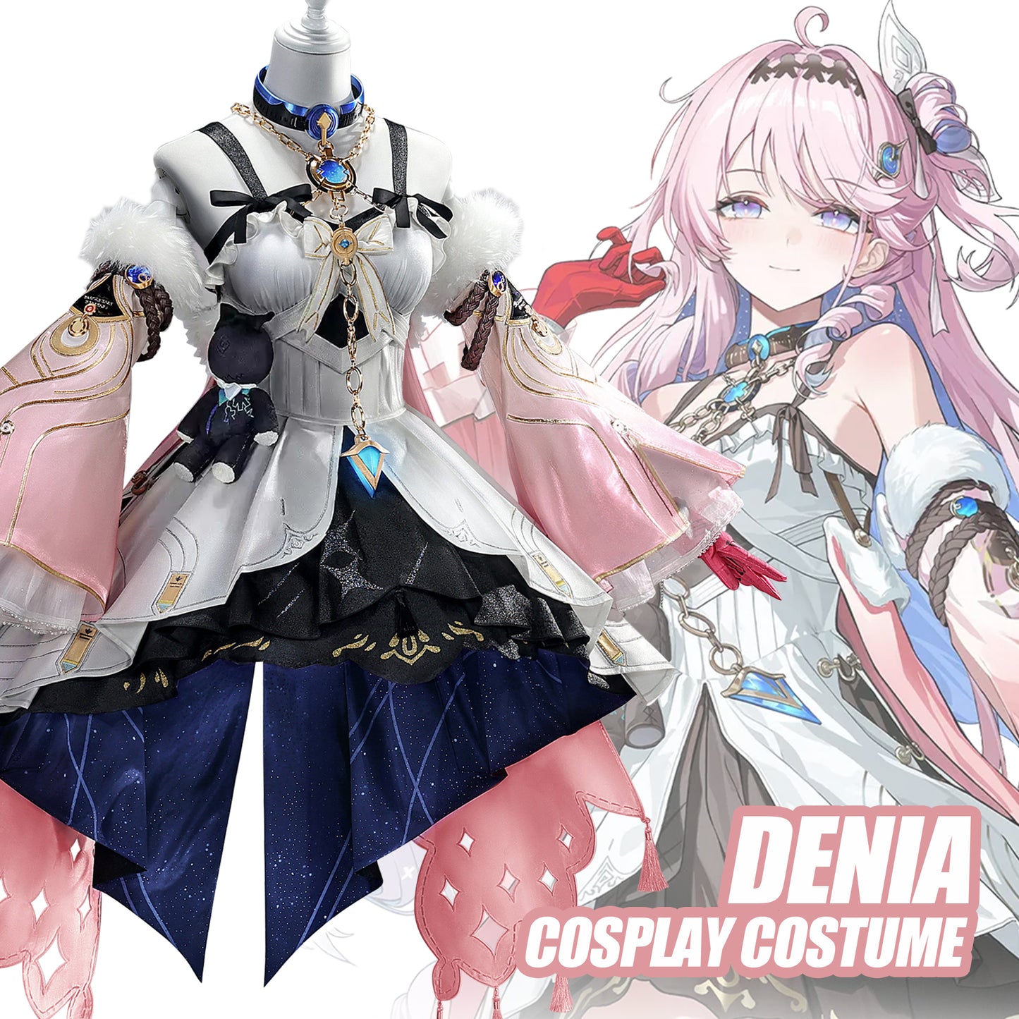 Wuthering Waves Denia Cosplay Costume Full Set - Premium Game Outfit with Embroidered Dress